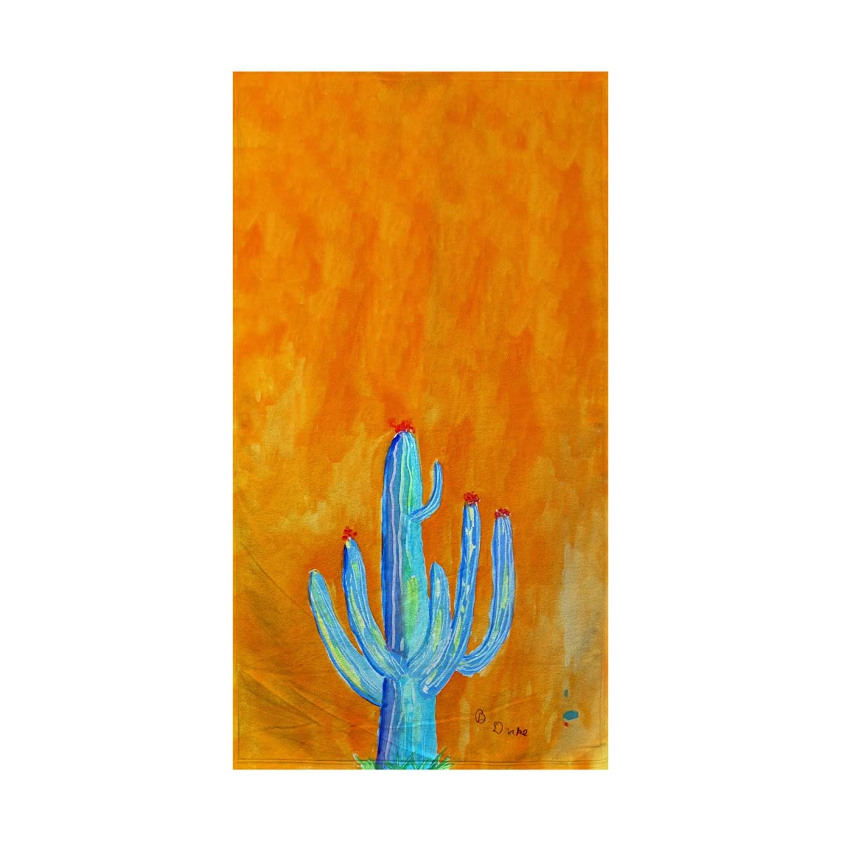 Betsy Drake Large Cactus Beach Towel - Oversized 100% Cotton Quick Dry Towel for Pool, Beach, Yoga & Outdoor Activities