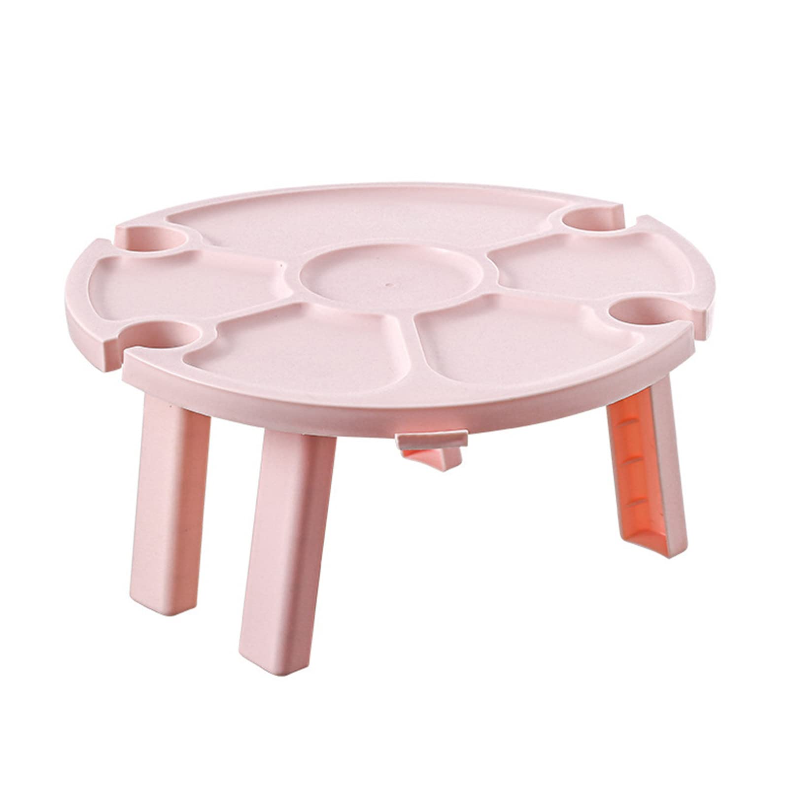 Portable Folding Picnic Table with Wine Glass Holder - Outdoor Beach Camping Dining Table, Lightweight Plastic Storage Table for Parties, BBQ, Picnics & Travel