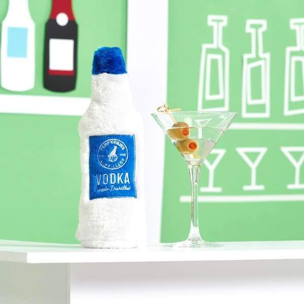 ZippyPaws Happy Hour Crusherz Vodka Bottle Dog Chew Toy - Durable Plush Interactive Play for Small Medium Large Dogs, Perfect for Fetch Tug-of-War & Cuddling
