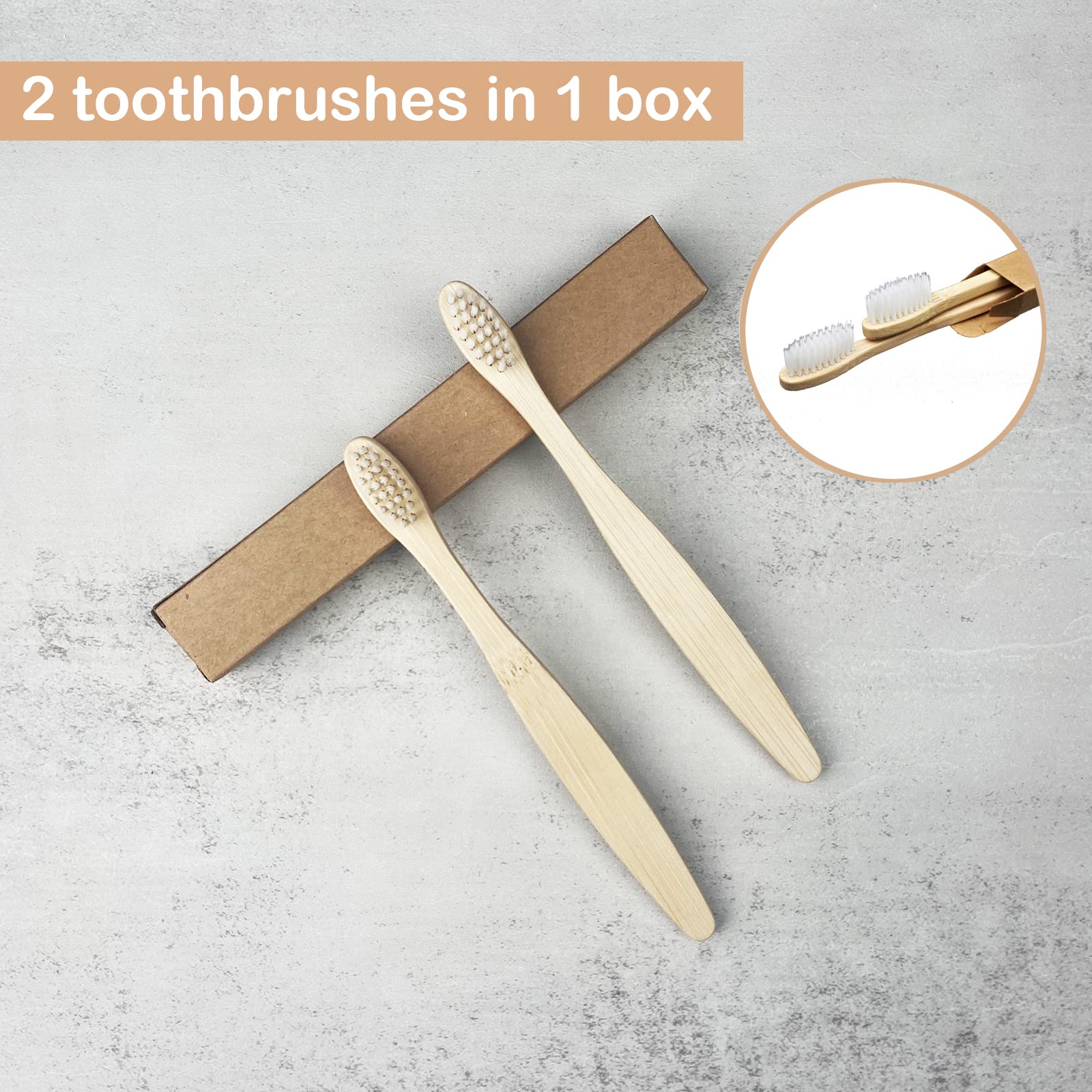 SEVENHEAD 10 Pack Kids Bamboo Toothbrushes with Soft Bristles - Natural Biodegradable BPA-Free Eco Friendly Wooden Toothbrushes (White) | Gentle Dental Care for Children, Sustainable Bathroom Essentials, Perfect for Travel & Daily Oral Hygiene
