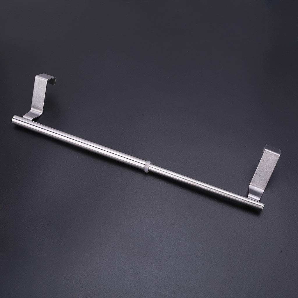 SOFEA Extendable Over Door Towel Rack - Stainless Steel Hanging Holder for Bathroom, Kitchen, Hotel & Cabinet - Space Saving Storage Solution for Towels, Robes & Clothes