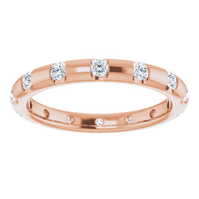 0.45 Carat Round Diamond Eternity Band Half Bezel Ring - Perfect for Anniversaries, Weddings & Special Occasions
