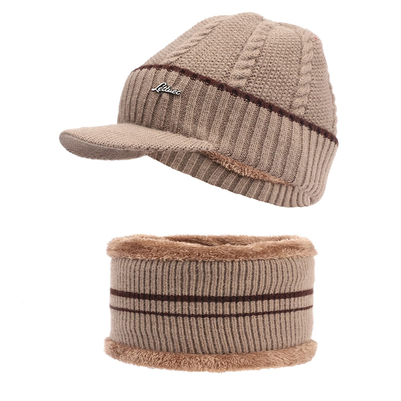 Men's Wool Riding Hat - Warm Knit Beanie with Velvet Lining & Baseball Cap Style - Perfect for Winter Cycling, Motorcycle Riding & Outdoor Sports