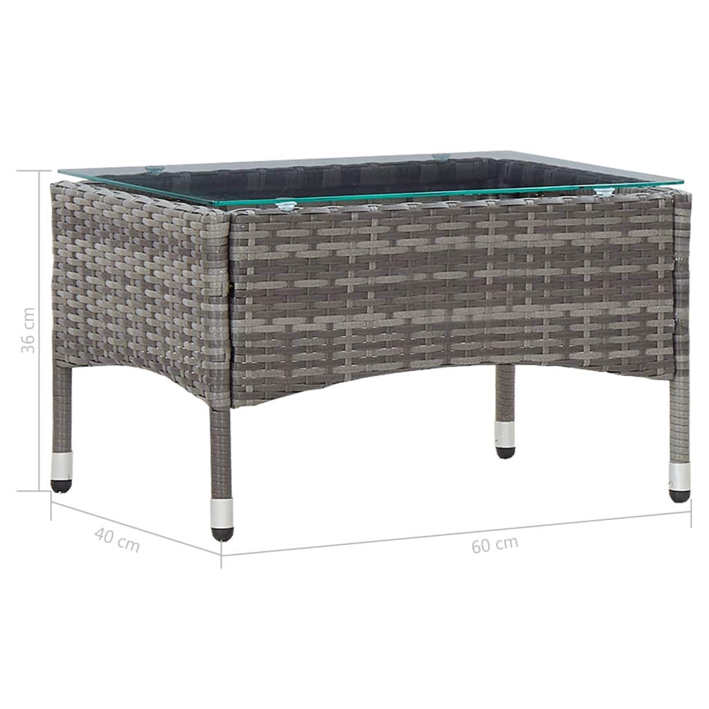 FAMIROSA Gray Rattan Coffee Table 23.6
