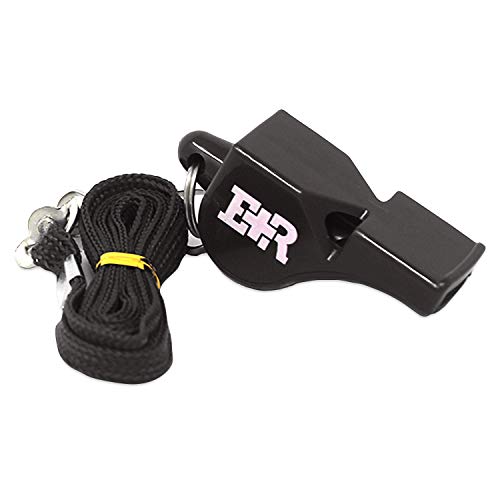 Safety Whistle with Lanyard - Loud Emergency Whistle for Hiking, Running & Outdoor Activities - Black