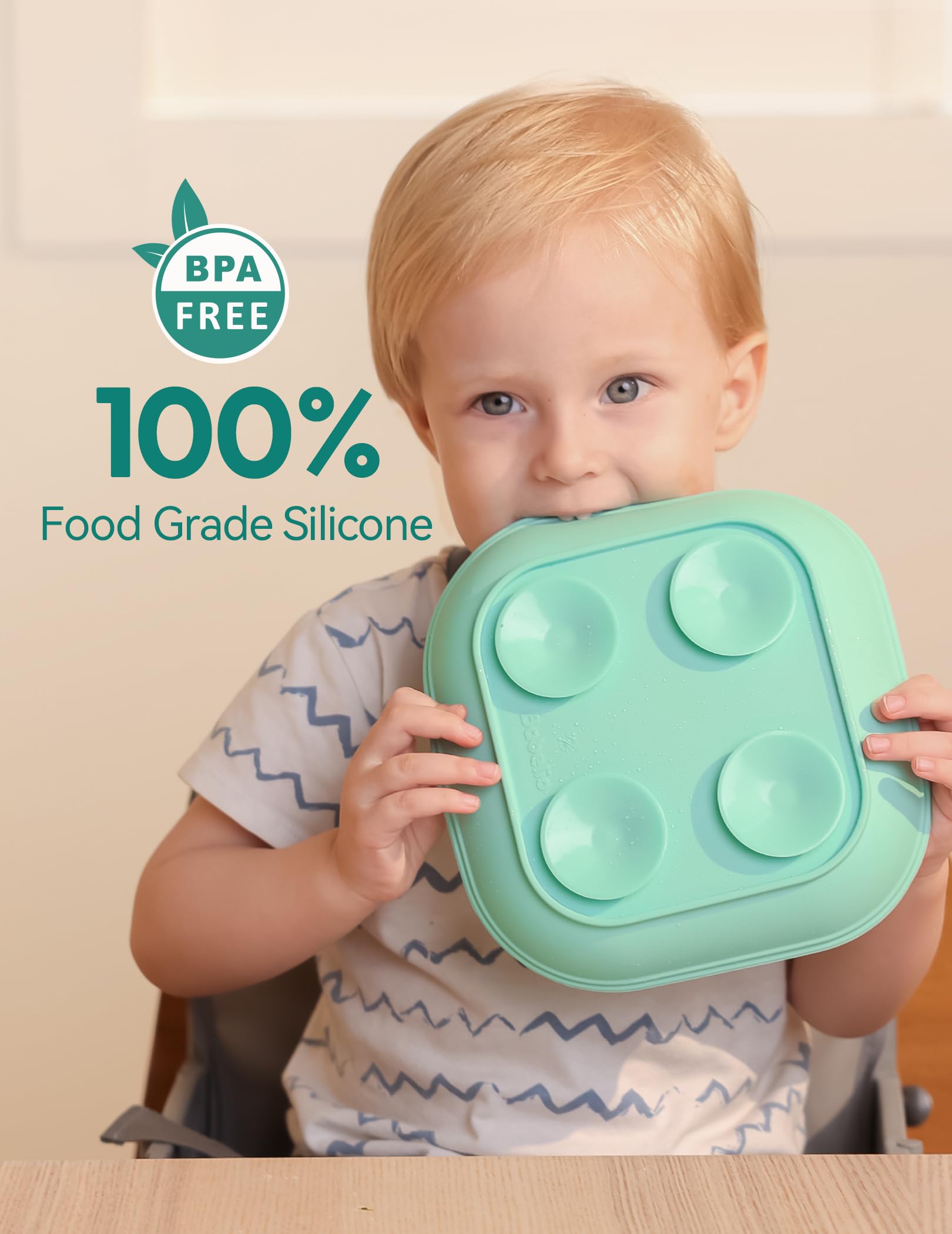 BABELIO Suction Plates for Babies & Toddlers - 100% Food Grade Silicone, BPA Free, Dishwasher & Microwave Safe Baby Plates with 4 Strong Suction Cups - Stackable Toddler Feeding Set (3 Pack) - Perfect for High Chairs, Travel & Mess-Free Meals