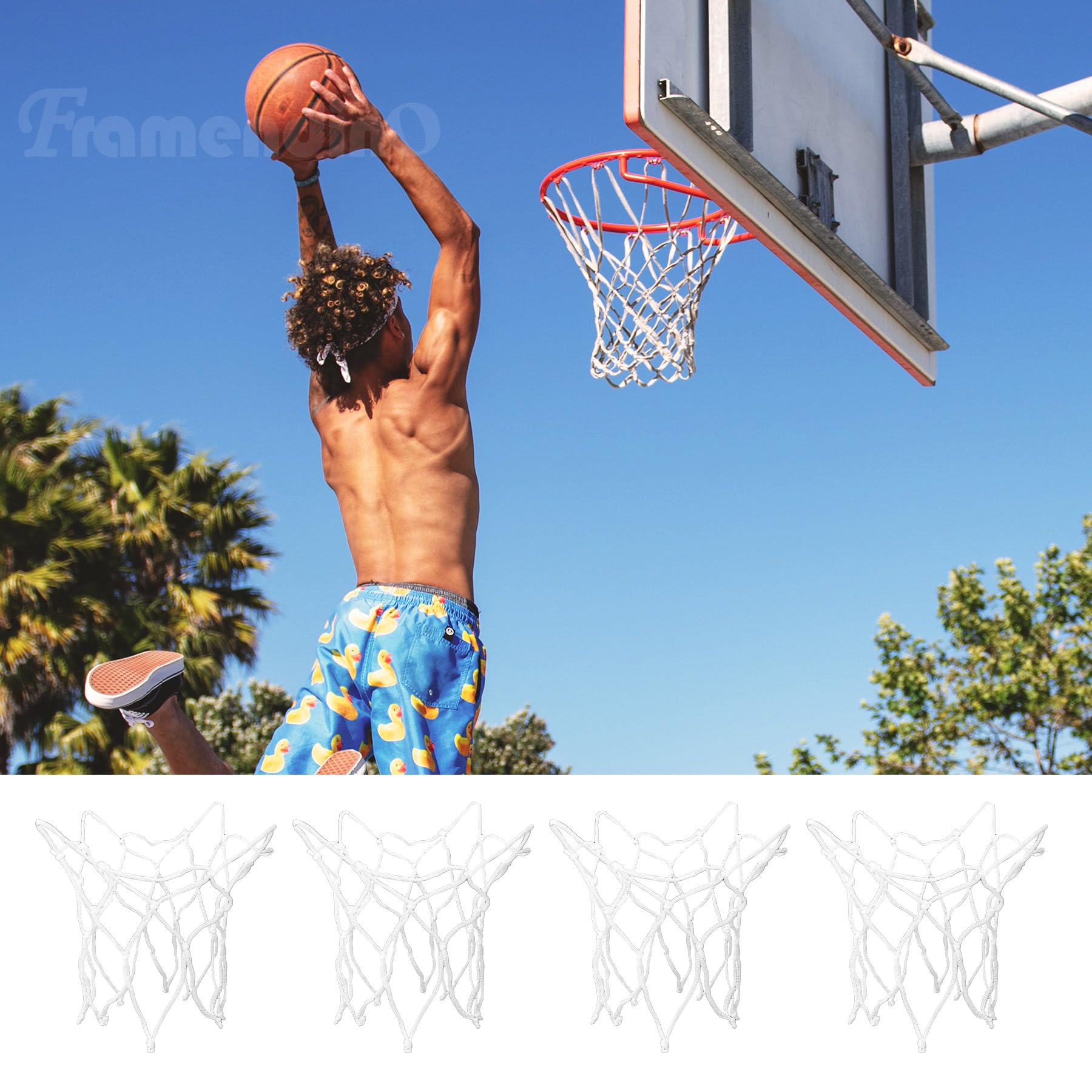 Framendino Mini Basketball Hoop Replacement Net - Durable Indoor & Outdoor Basketball Accessory for Kids & Adults - Perfect for Driveway, Backyard, Gym & Playground