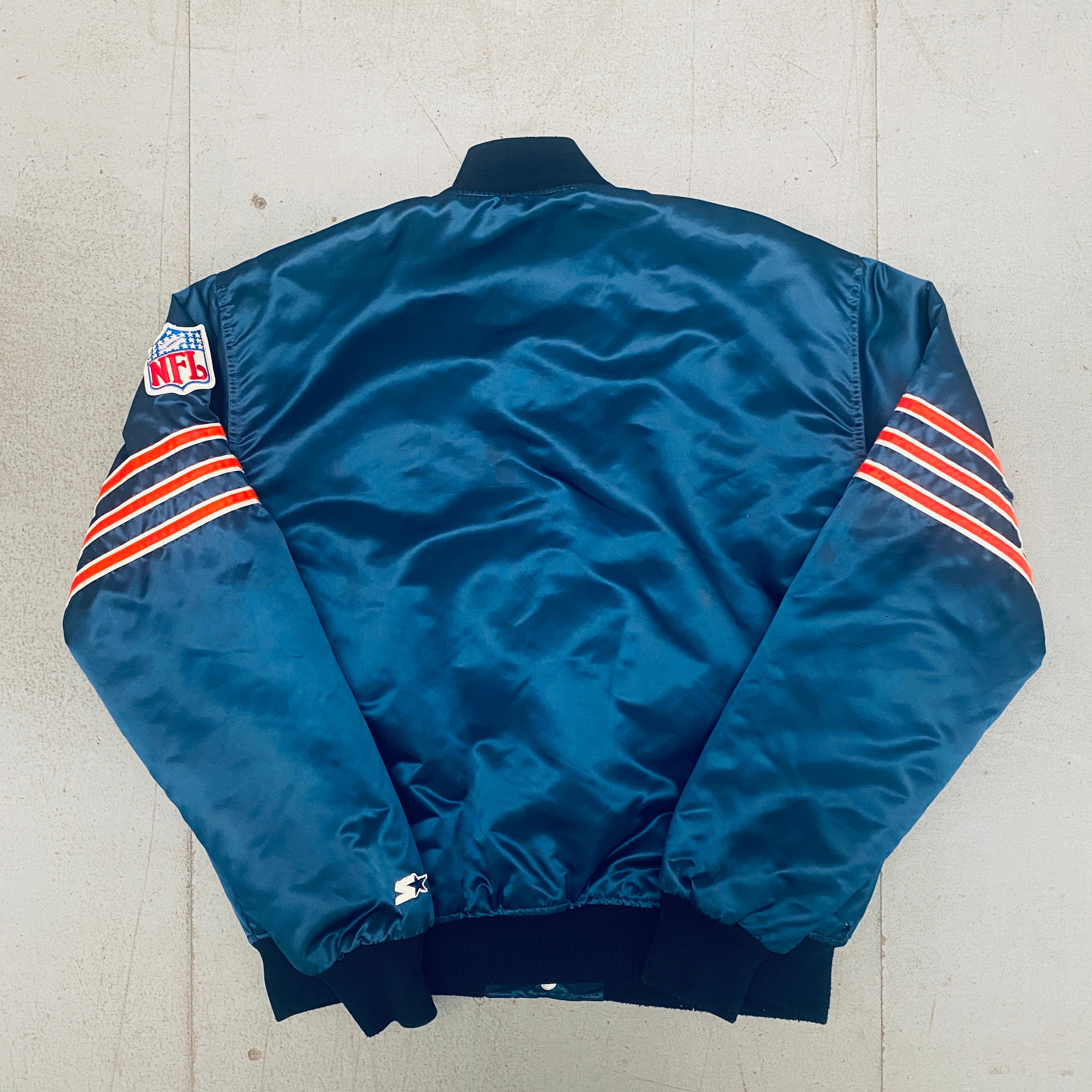 Chicago Bears 1980s Satin The Ditka Proline Starter Bomber Jacket XL - Vintage NFL Football Fan Apparel for Game Day & Retro Sports Fashion