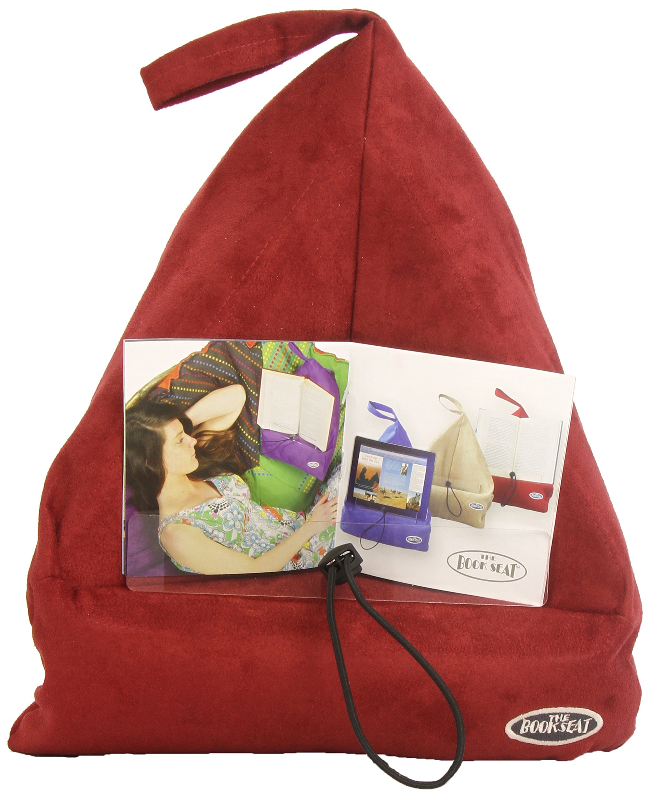 The Book Seat Red/Cinnabar - Adjustable Book, iPad & E-Reader Holder - Perfect for Reading in Bed, Travel & Hands-Free Reading