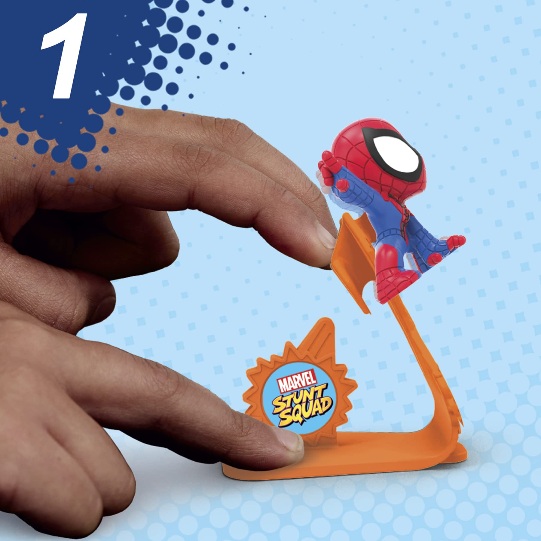 Marvel Stunt Squad Action Figure Set - 12-Piece Superhero Toy Collection with Mini Figures & Playset for Kids Ages 4+ | Birthday Gifts, Role Play, Superhero Battles