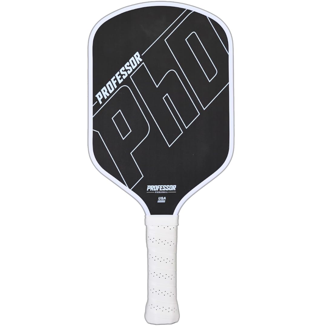 Premium Raw Carbon Fiber Pickleball Paddle with White Edge - Professional Grade Paddle for Competitive Play & Tournament Use - Lightweight & Durable Design for Enhanced Performance