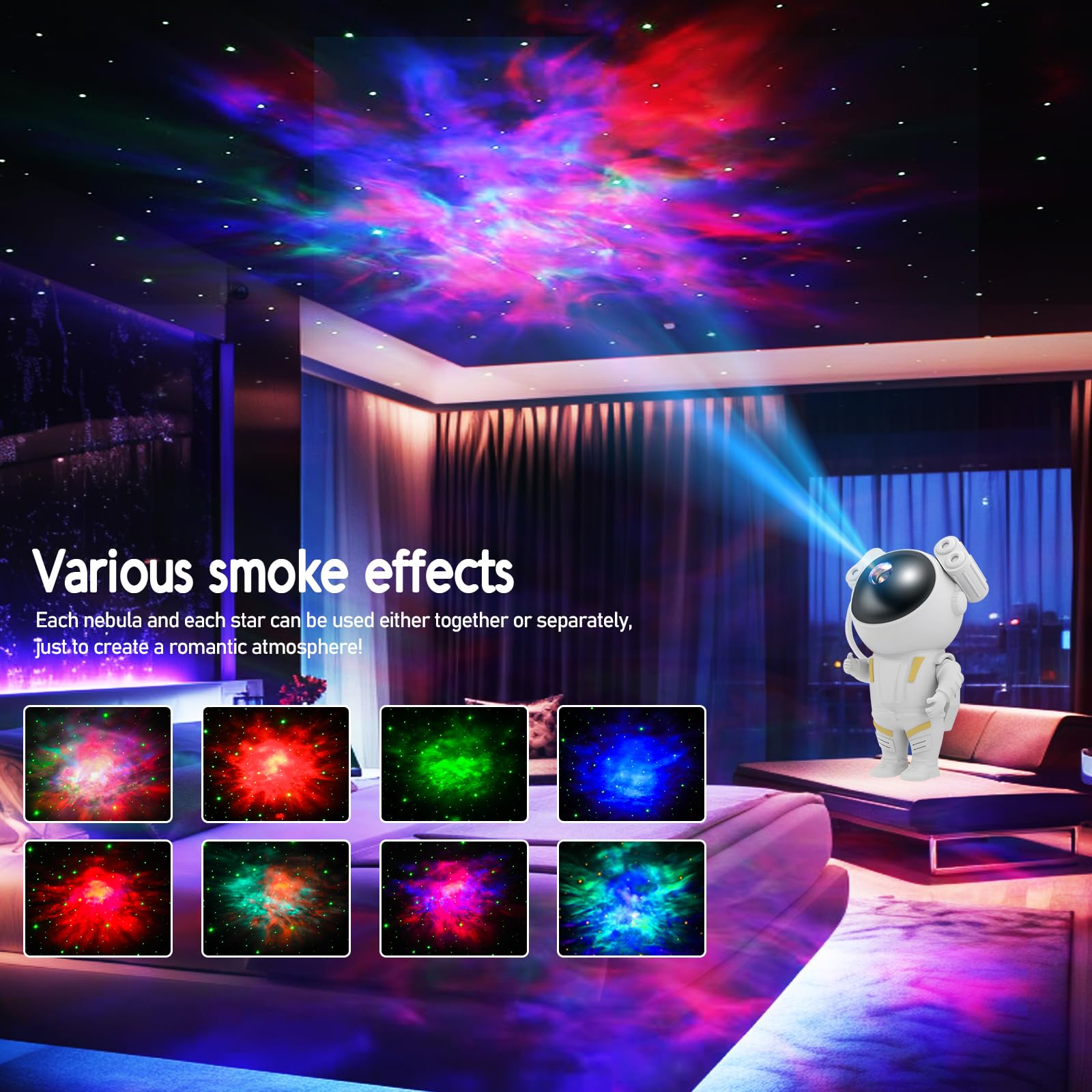 Astronaut Galaxy Projector - Starry Sky Night Light with Timer & Remote Control | Bedroom Ceiling Decor | Perfect Gift for Kids Adults | Create Relaxing Atmosphere for Nursery, Meditation & Romantic Nights