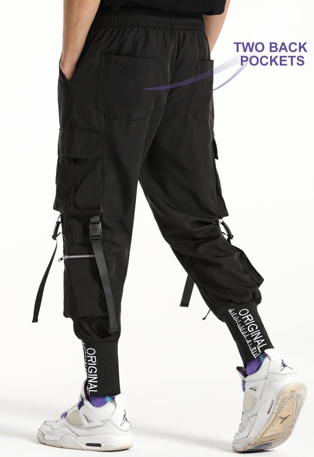 **Men's Lightweight Jogger Pants - Unisex Techwear Cargo Pants for Running, Hip Hop & Outdoor Activities - Comfortable Casual Streetwear for Gym & Travel**