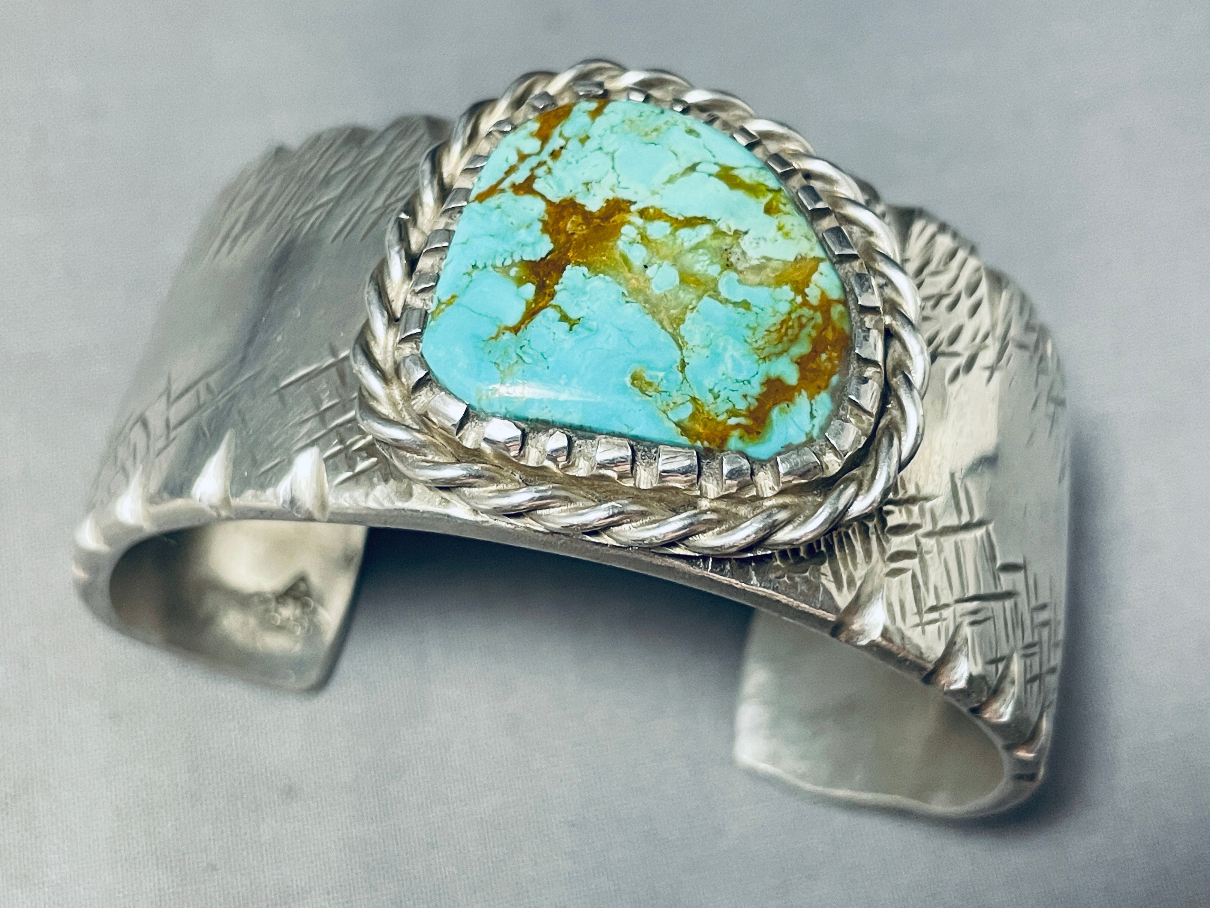 134 Gram Vintage Navajo Royston Turquoise Sterling Silver Bracelet - Handmade Native American Jewelry for Women, Gift for Her, Boho Chic & Western Style Accessories