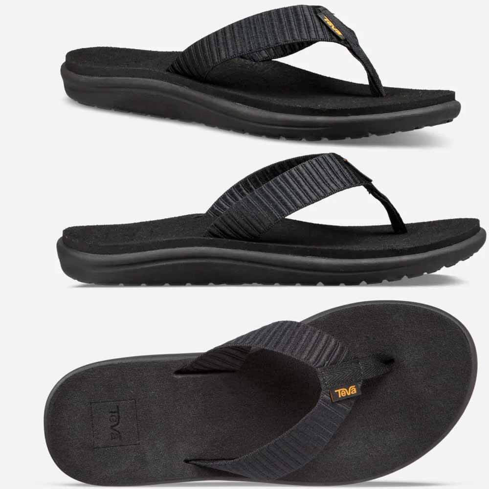 Teva Women's Voya Flip Flop Sandals - Comfortable & Stylish Black Beach Sandals for Walking, Travel & Outdoor Adventures