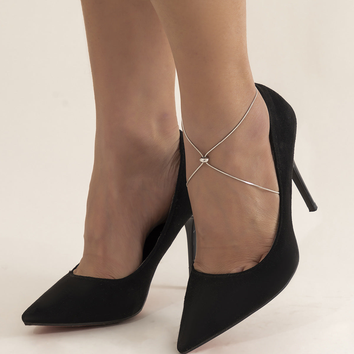 Elegant Slider Knot Anklet & Bracelet Set - Adjustable Chain Ankle Bracelet for Women | D0149 | Perfect for Beach, Boho Style & Everyday Wear