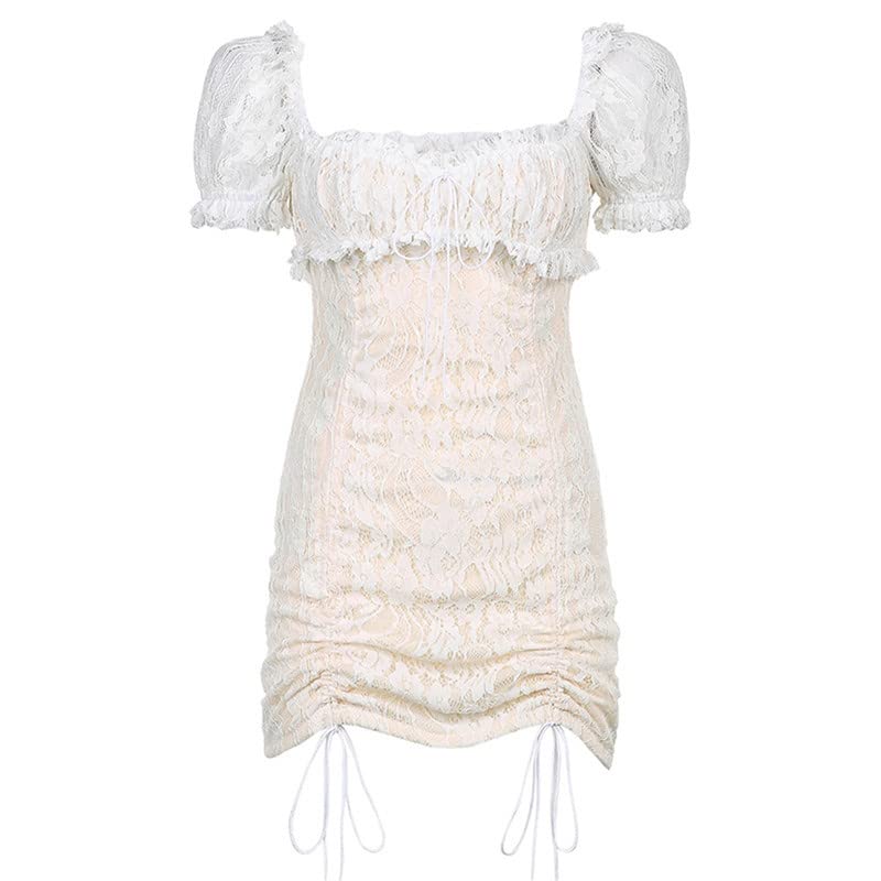 Women's Lace Patchwork Mini Dress - Spaghetti Strap Sleeveless Camisole for Juniors | E-Girl Streetwear | Perfect for Parties, Dates & Summer Outfits