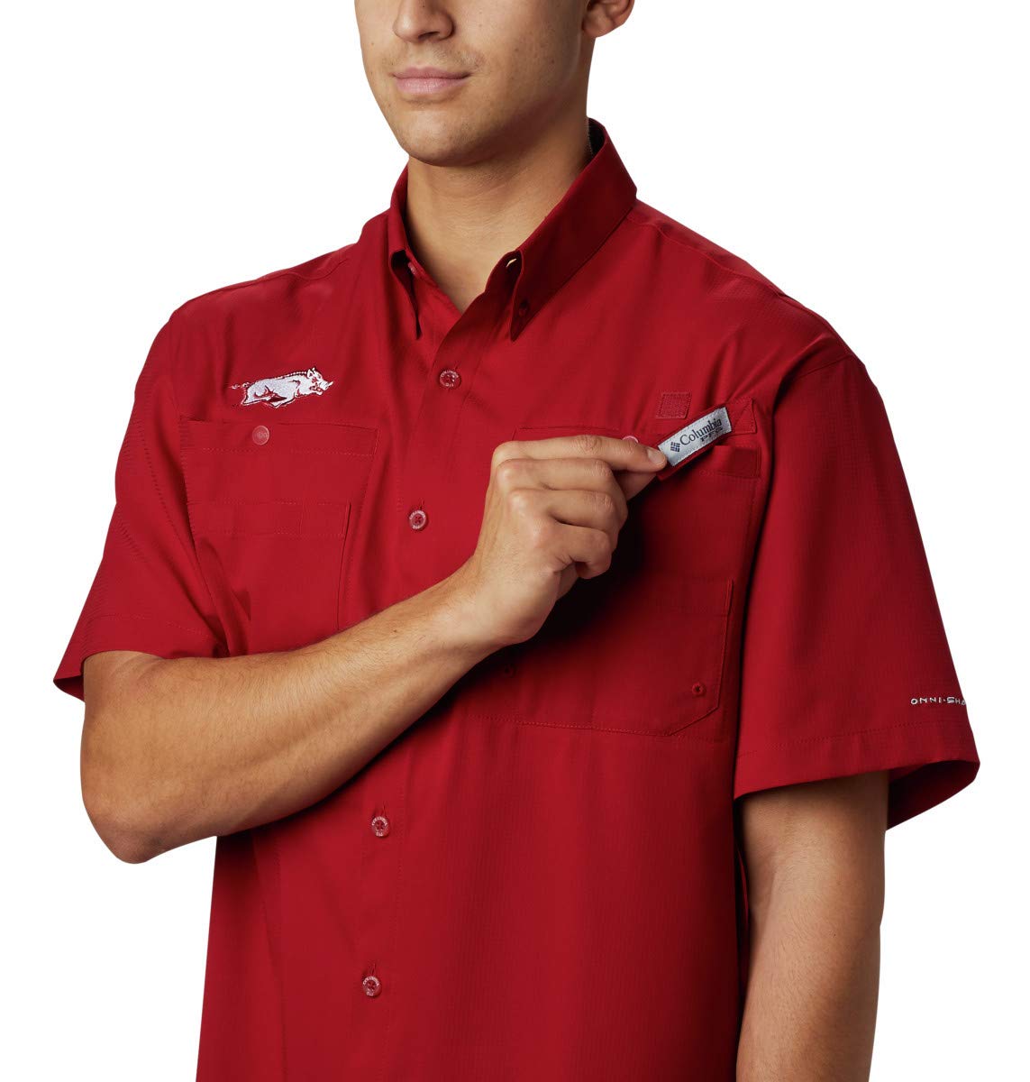 Columbia Men's Big & Tall Collegiate Tamiami Short Sleeve Button-Down Shirt - Casual Wear for Outdoor Activities & Summer Travel