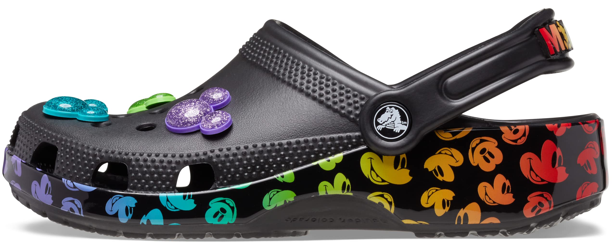 Crocs Unisex Classic Disney Rainbow Celebration Clogs - Comfortable Slip-On Shoes for Men & Women | Perfect for Casual Wear, Beach, Pool & Outdoor Activities