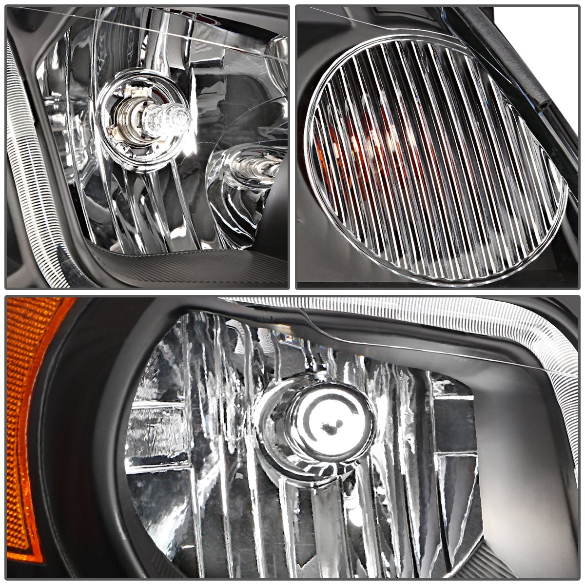 DNA MOTORING HL-LB-CI06-BK-AM Black Amber LED Headlights with Daytime Running Lights - Compatible with 2006-2013 Chevrolet Impala - Upgrade for Better Visibility & Style (Perfect for Night Driving & Car Customization)