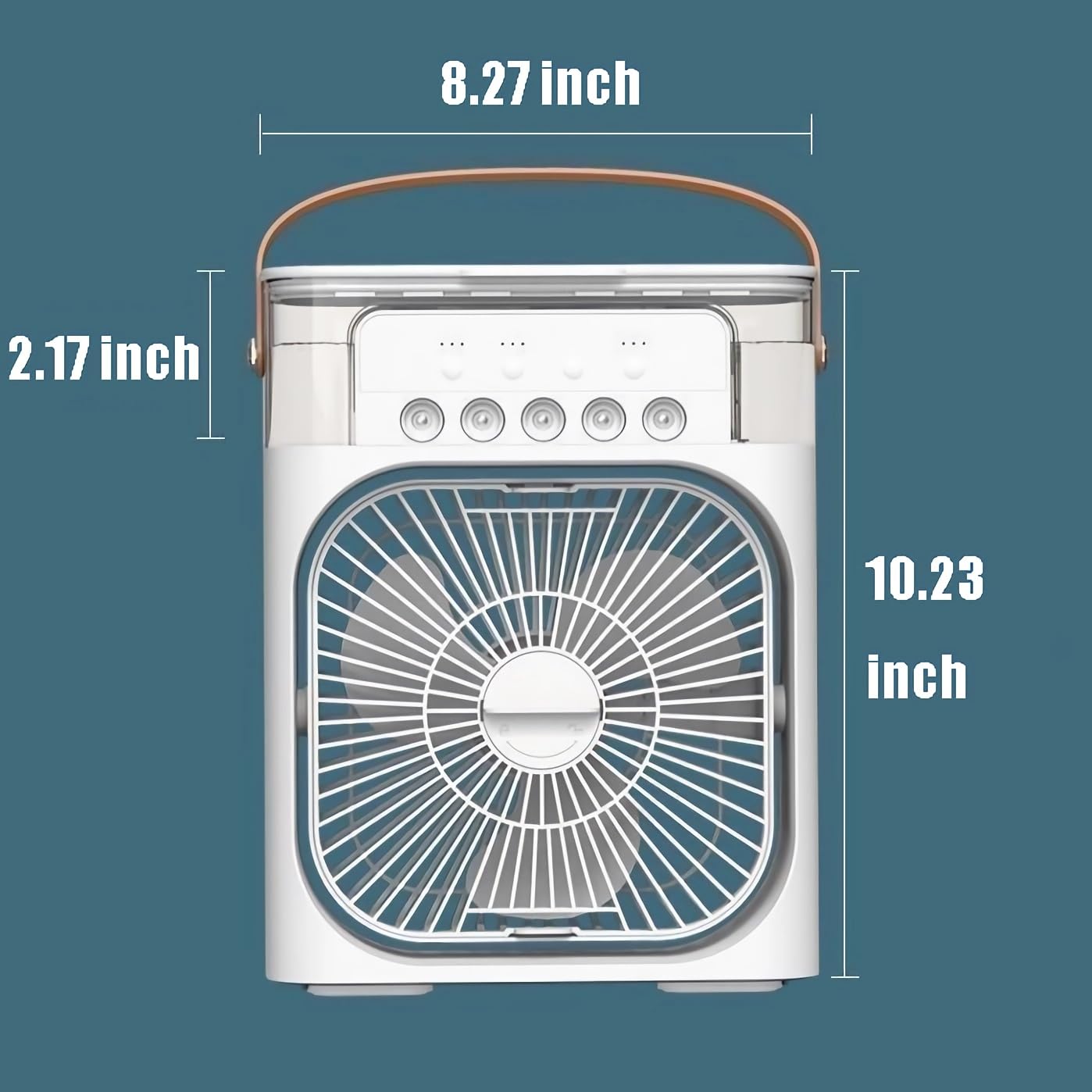 Portable Mini Desk Fan with Mist Spray - 4-in-1 Personal Air Cooler, Icy Fan, Humidifier & LED Night Light (Midnight Onyx) | Perfect for Home, Office & Outdoor Cooling