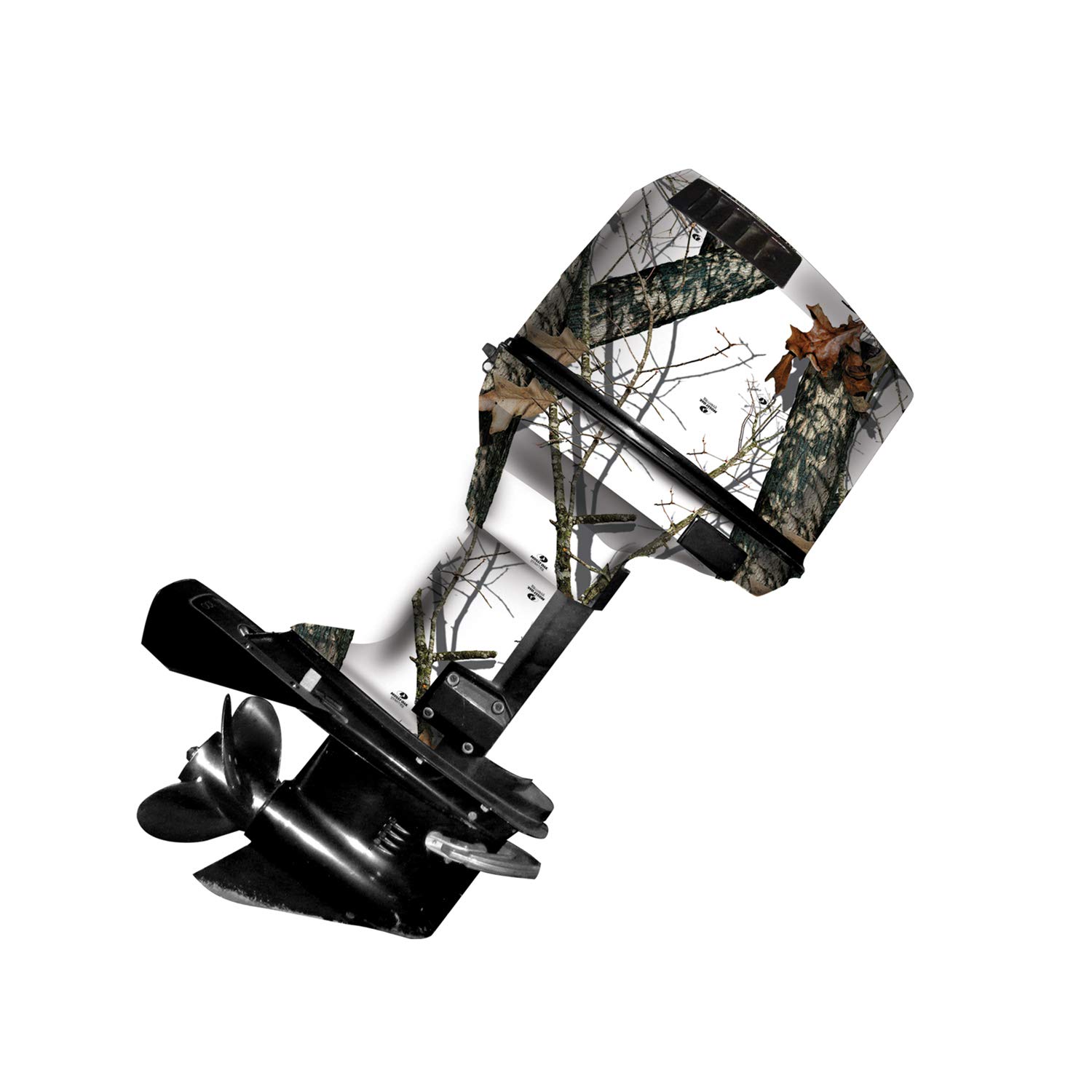 Mossy Oak Winter Camo Boat Motor Vinyl Wrap Kit - Easy to Install Matte Finish Decal for Outboard Motors Up to 150HP - Perfect for Hunting, Fishing & Winter Boating Adventures