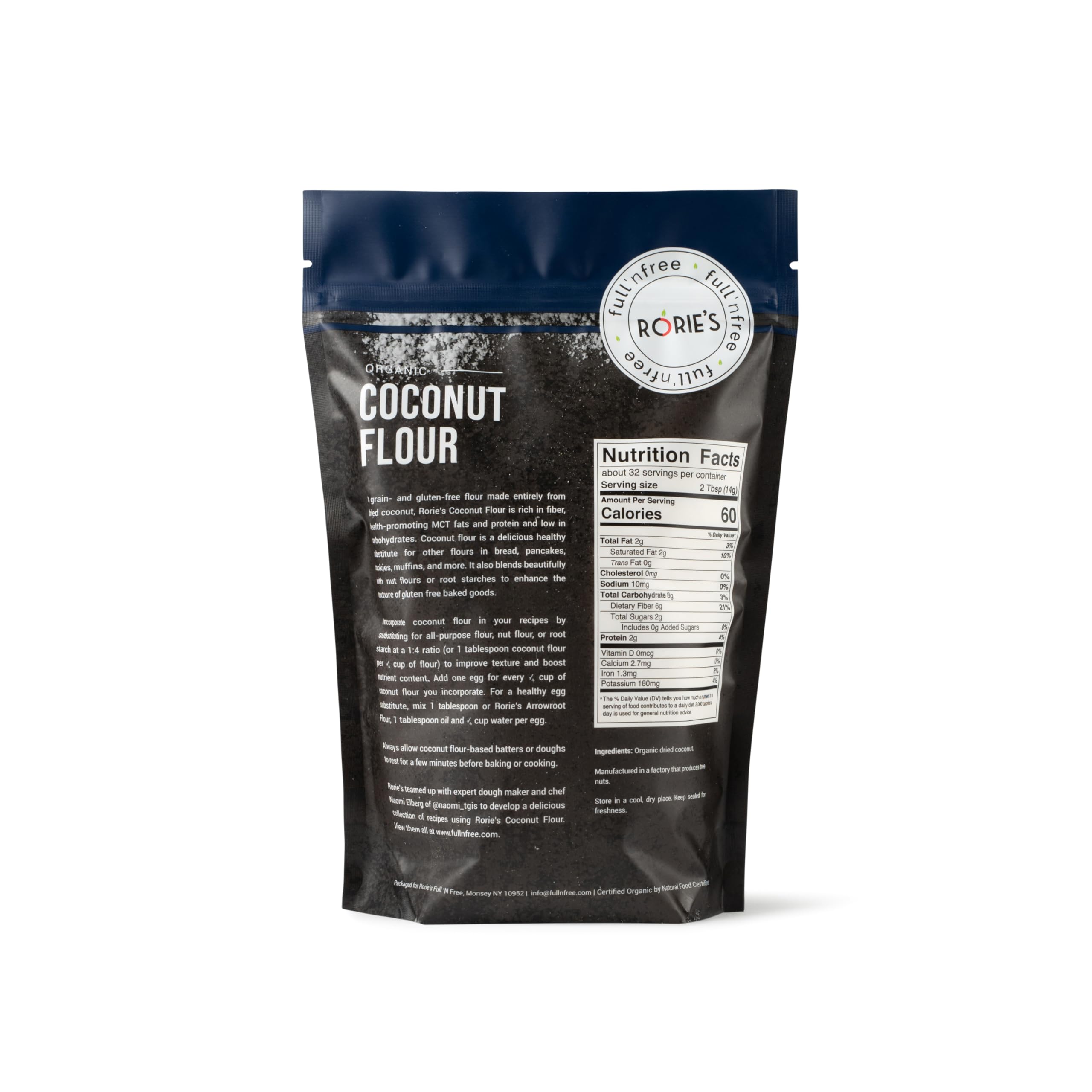 Organic Coconut Flour - Gluten Free, Non-GMO, Kosher Certified for Passover - 16oz Bag | Perfect for Baking, Paleo & Keto Recipes, Healthy Cooking & Passover Meals