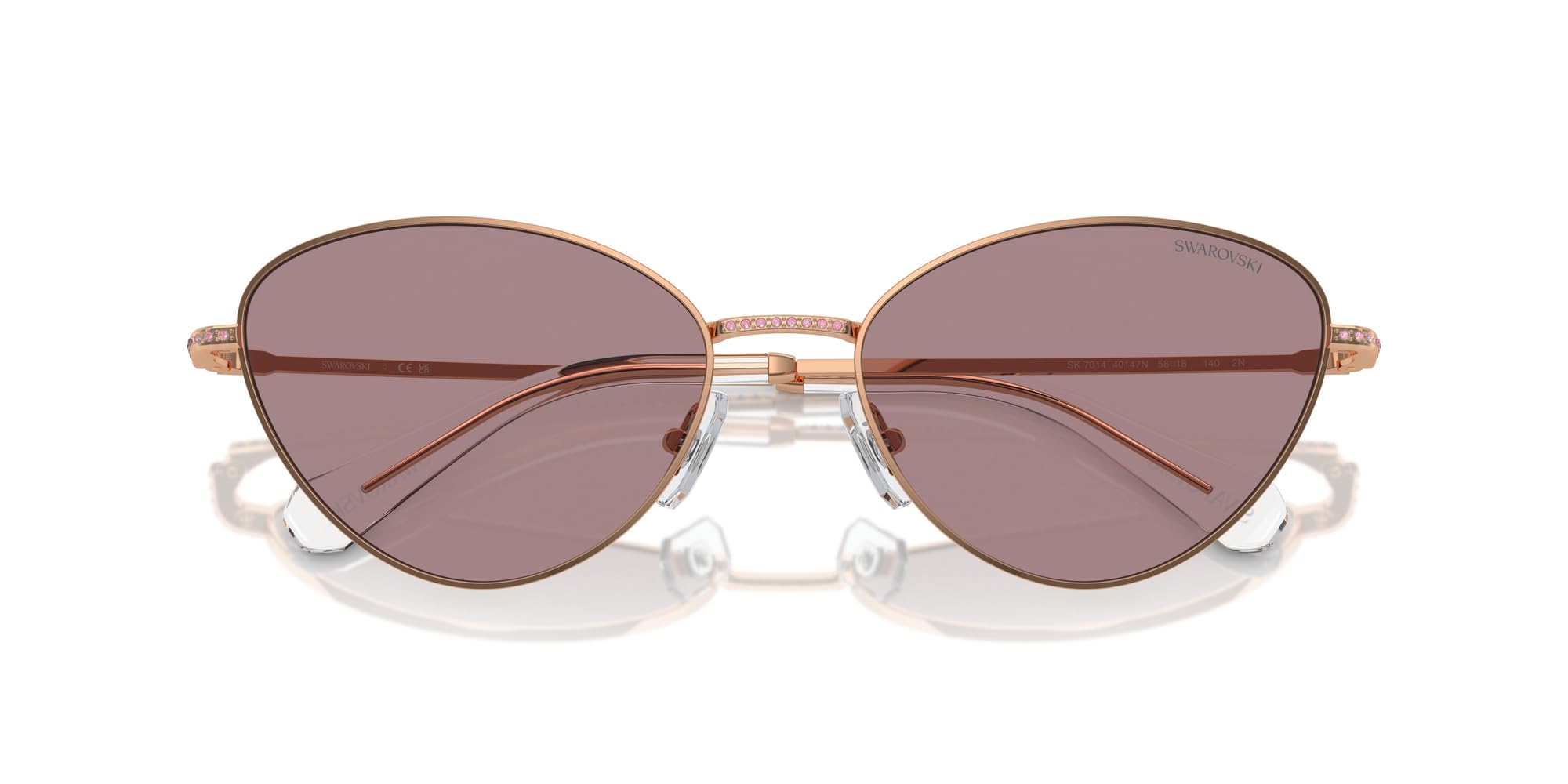 Swarovski Women's Sk7014 Cat Eye Sunglasses - Stylish UV Protection Shades for Women, Fashionable Designer Sunglasses for Outdoor Activities, Beach, and Driving