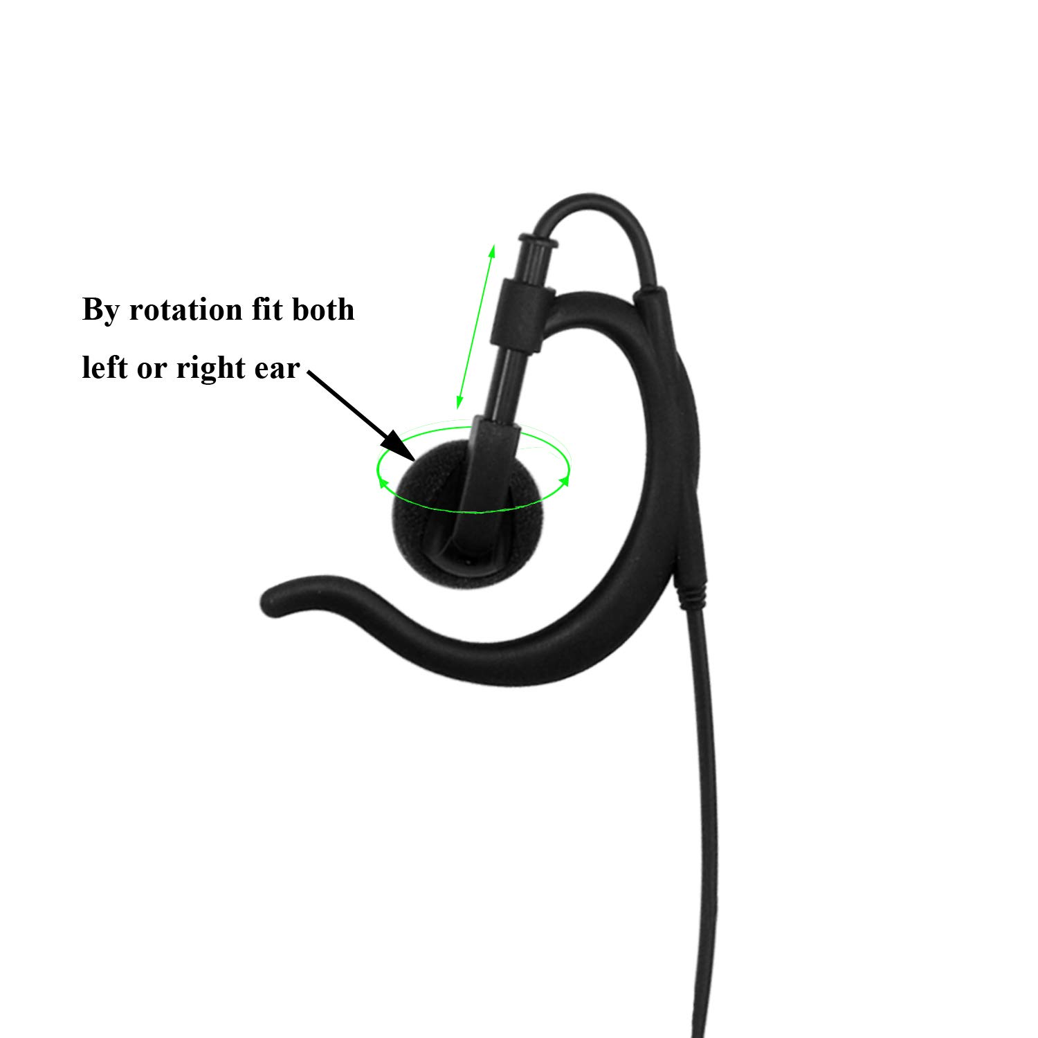 Midland Walkie Talkie Earpiece - 2 Pack Two-Way Radio Headset with Ear Clip, Compatible with Midland Radios | Clear Communication for Security, Construction & Outdoor Activities
