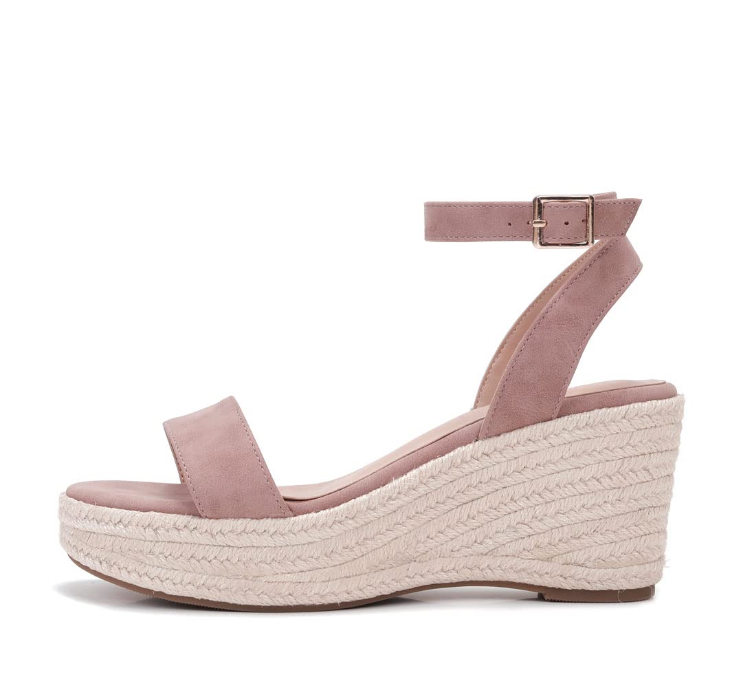 Women's Platform Wedge Espadrilles Sandals with Ankle Strap - Open Toe Summer Shoes for Beach, Vacation & Casual Outings