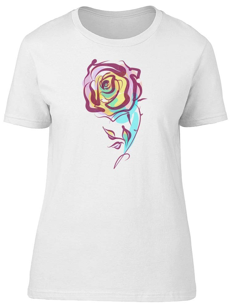 Abstract Rose Painting T-Shirt for Women - Stylish Floral Graphic Tee for Casual Wear, Outfits & Everyday Fashion