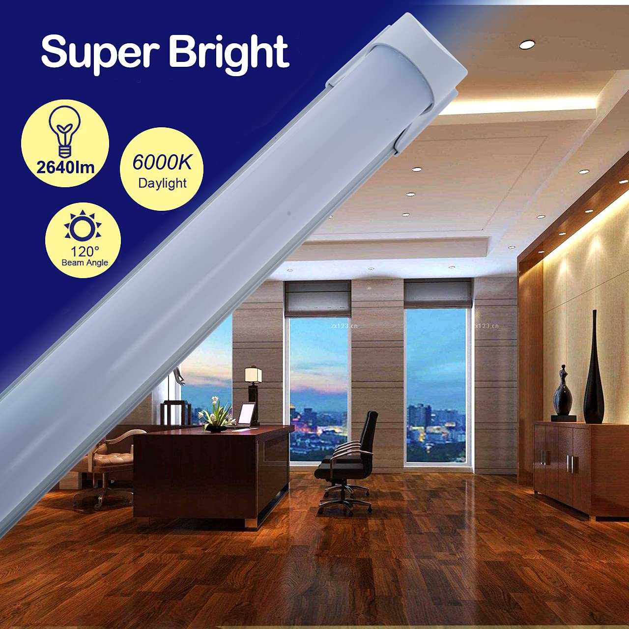 12 Pack 4FT LED Shop Light Fixture - 24W 6500K Cool White Linkable Workshop Lights with Milky Cover & Plug Cable | High Output T8 LED Tube Replacement | Perfect for Garage, Basement, Warehouse & Industrial Lighting