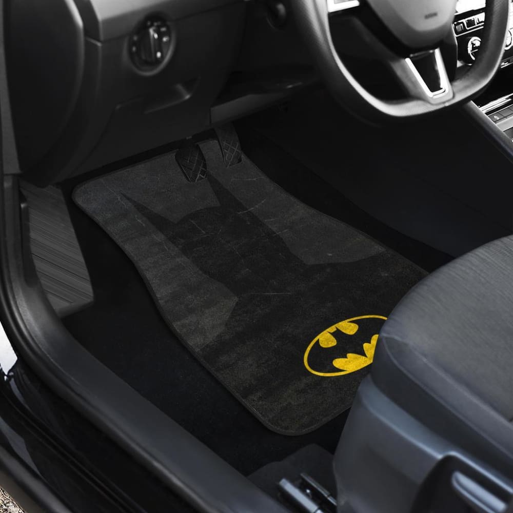 Batman Logo DC League Black Theme Car Floor Mats - Premium Custom Fit for Cars, SUVs & Trucks - Perfect for Superhero Fans & Batman Enthusiasts