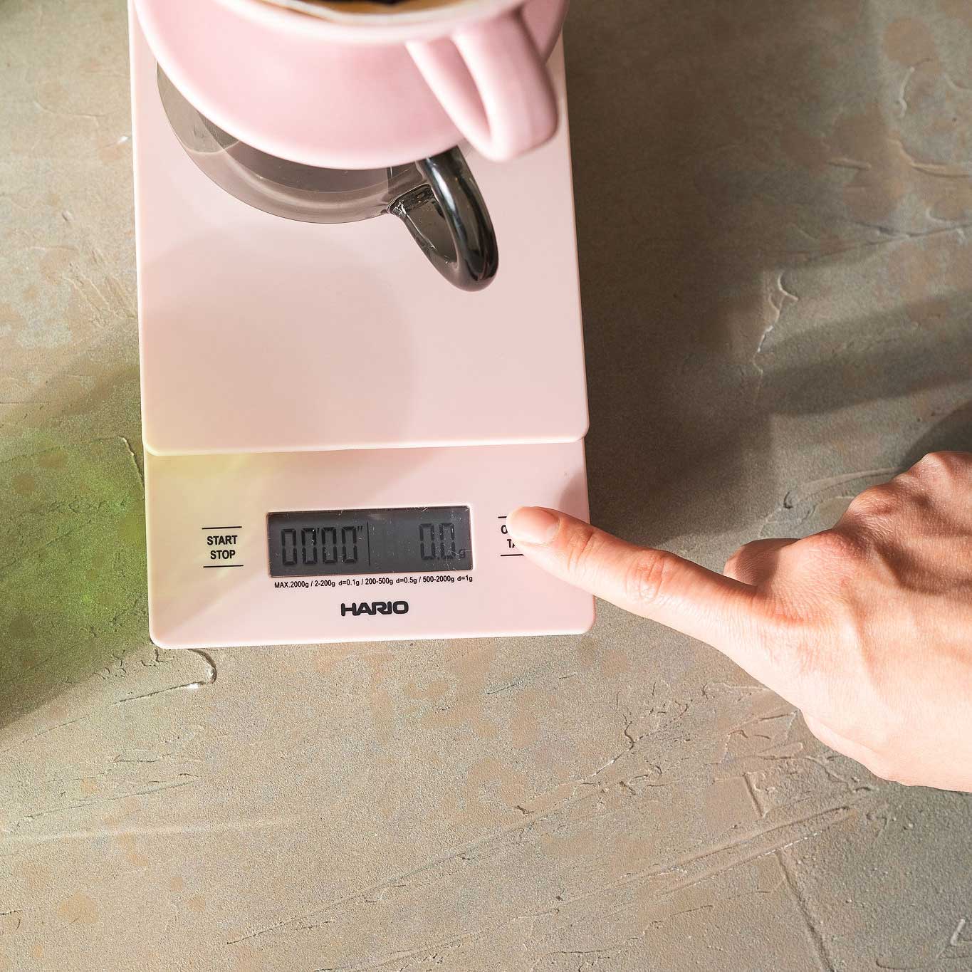 Hario V60 Drip Scale and Timer - Digital Coffee Scale with Timer for Pour Over Brewing, Matte Pink | Perfect for Home Baristas & Specialty Coffee Lovers