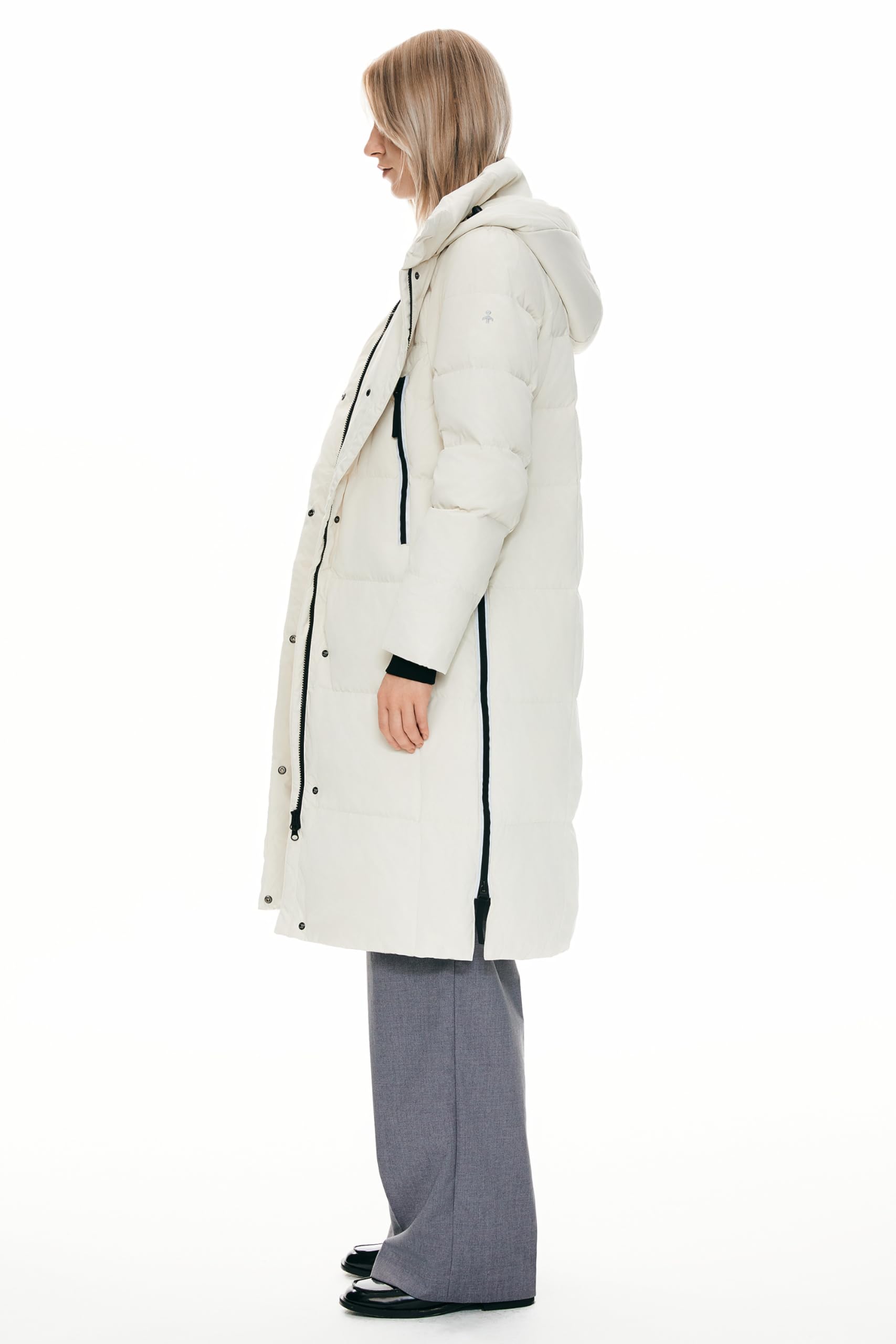 Orolay Women's Thickened Long Down Jacket - Winter Warm Hooded Puffer Coat with Side Zipper for Outdoor Activities, Skiing & Cold Weather Protection