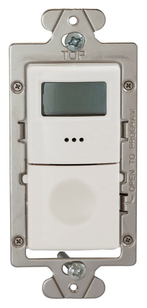 Hubbell DT2000W Digital Wall Switch Timer - 120/277VAC White - Lighting Control & Smart Home Automation for Bedrooms, Living Rooms & Offices