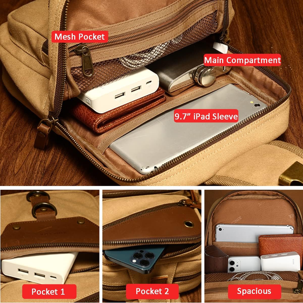 XINCADA Sling Bag for Men & Women - Crossbody Shoulder Bag, Small Travel Backpack, Chest Pack & Messenger Bag - Perfect for Hiking, Commuting & Daily Use