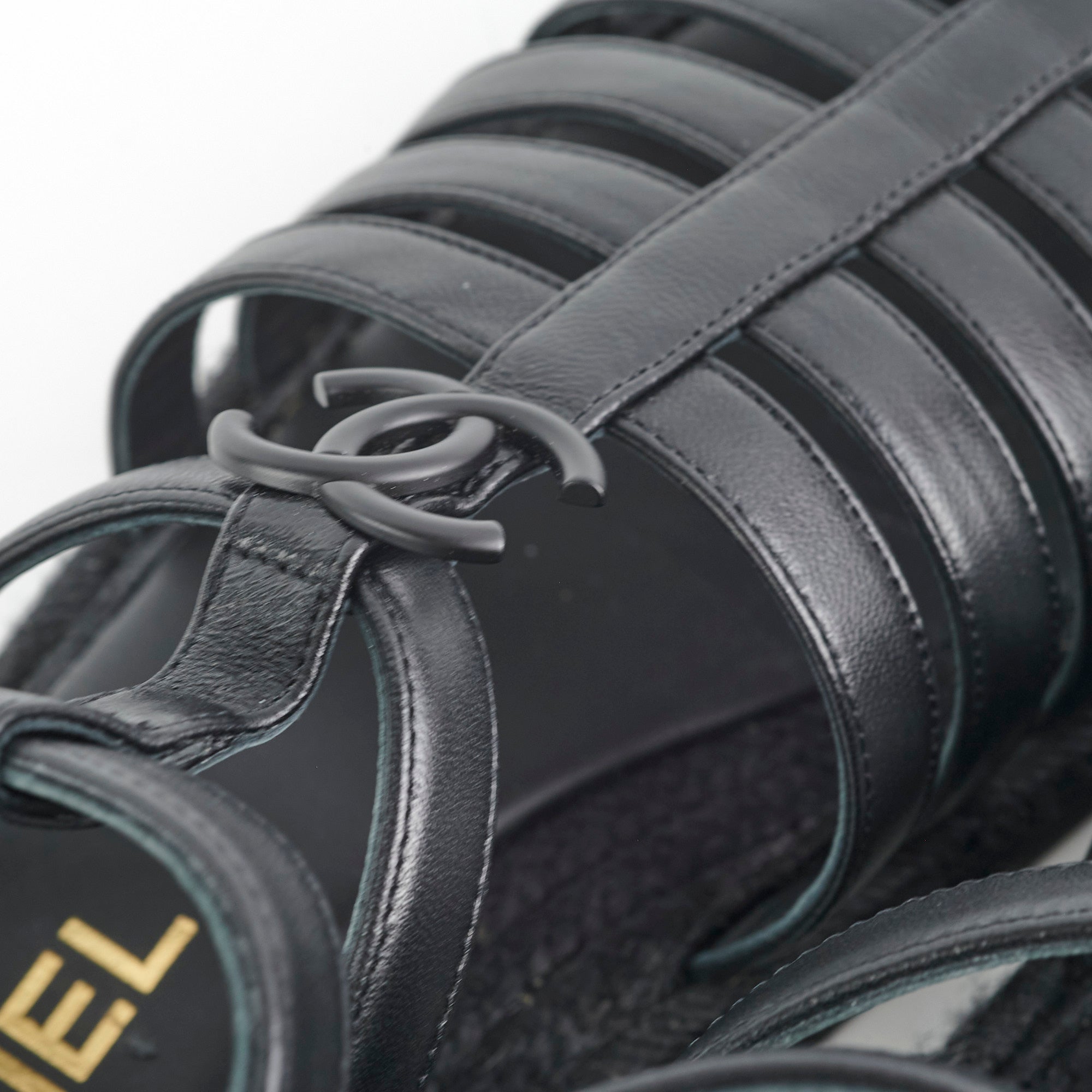 Chanel Roman Sandals Women Size 40 | Luxury Leather Gladiator Sandals for Summer - Perfect for Beach Vacations, Date Nights & Fashion Outings