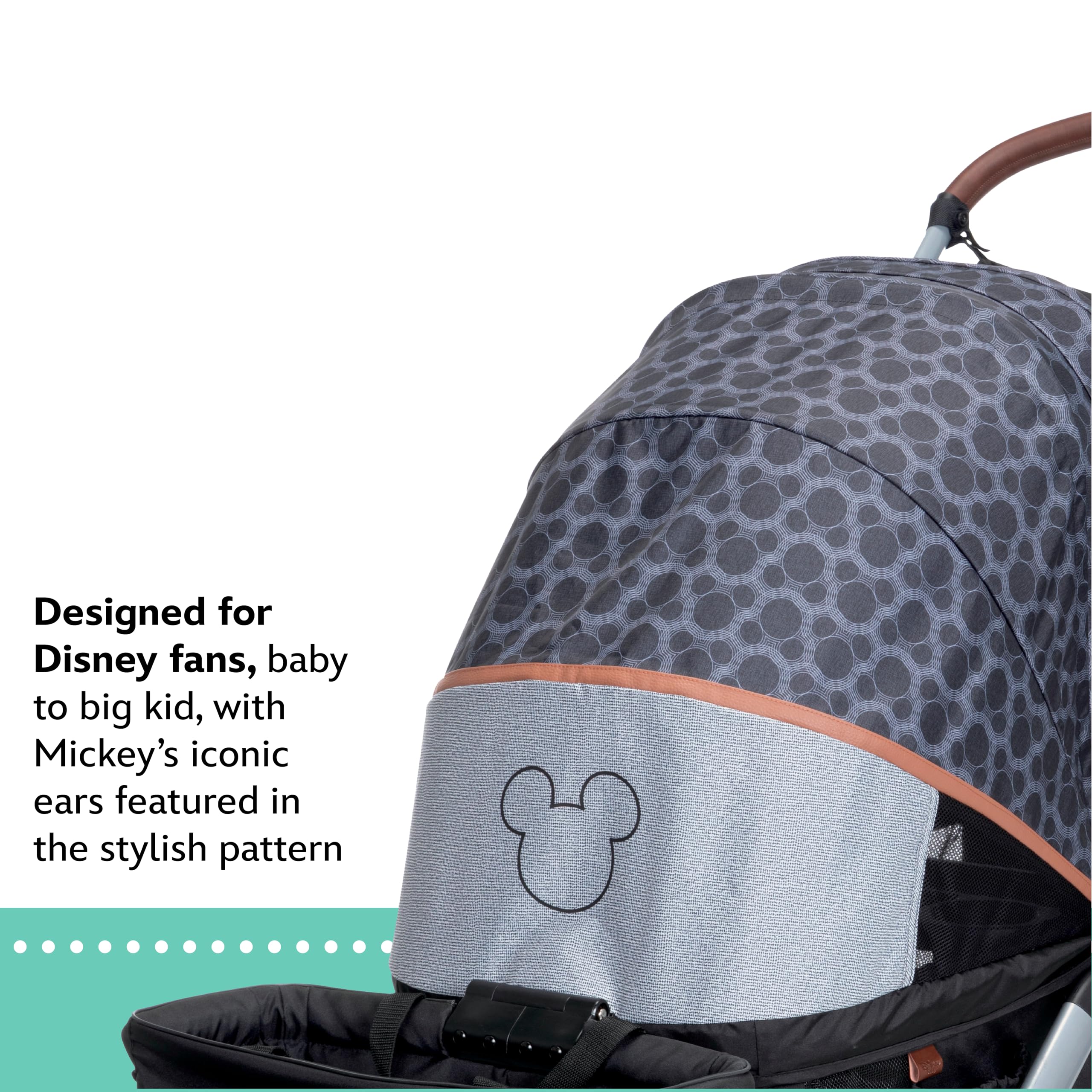 Disney Baby Summit Wagon Stroller for 2 Kids - Double Seater with Removable Child Tray & 2 Cup Holders - Mickey Mouse Design - Perfect for Park Outings, Shopping & Family Walks