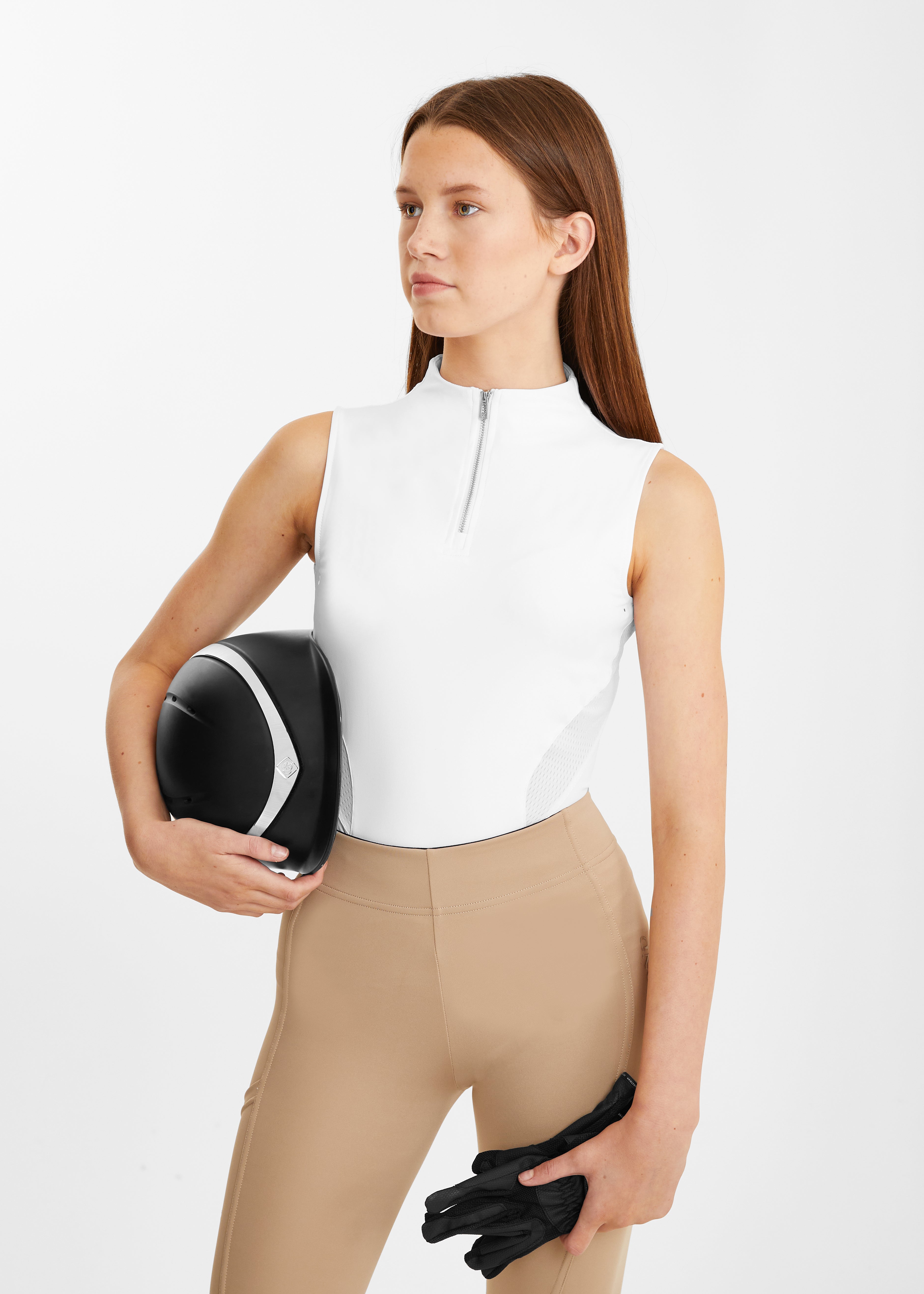 Women's White Sleeveless Base Layer Top - Breathable Moisture-Wicking Camisole for Workouts, Yoga & Layering Under Clothes