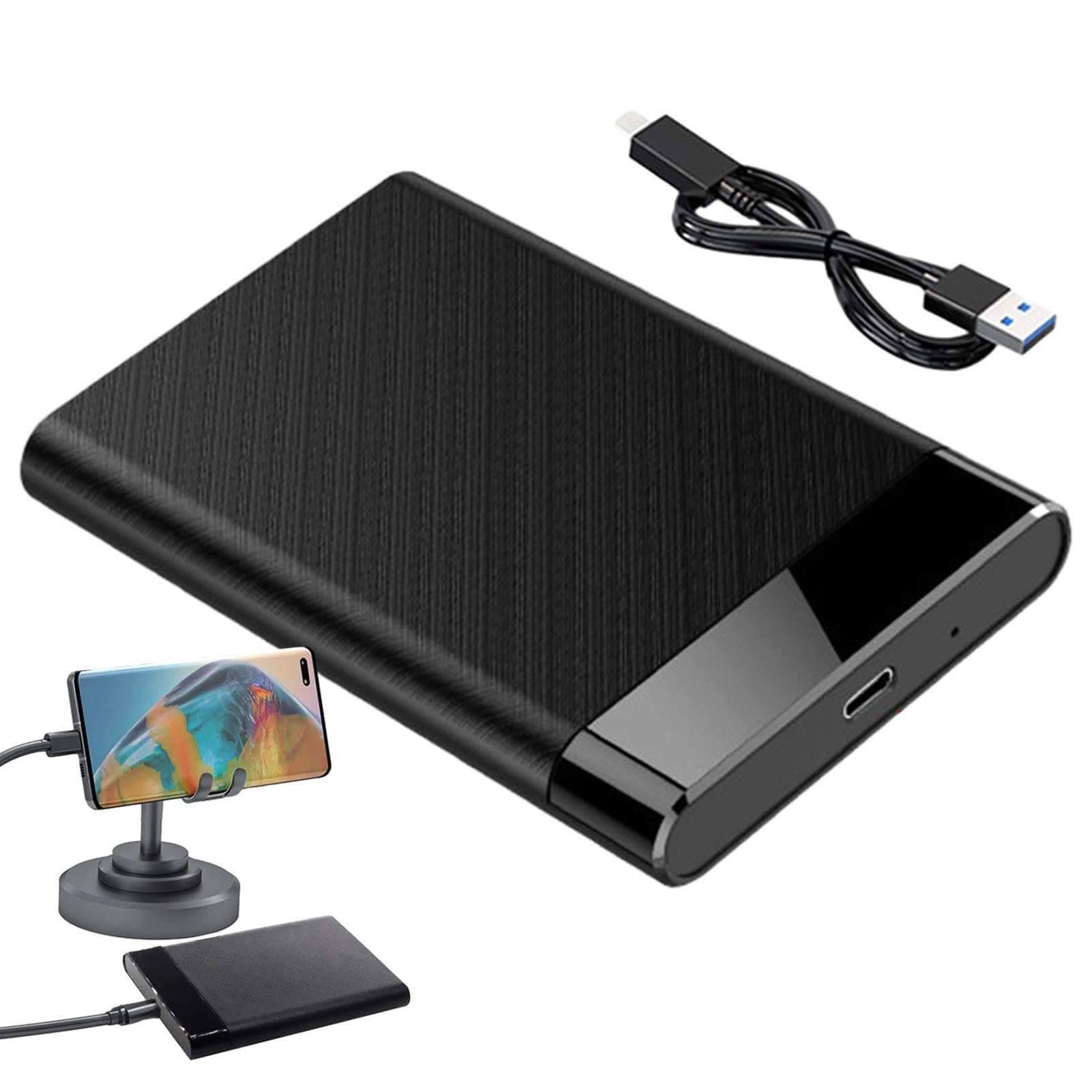 Quzente 2.5inch USB 3.1 External Hard Drive Enclosure - 6Gbps Portable HDD Case for SSD & Laptop | Perfect for Data Backup, TV Streaming, Office Work & Outdoor Use
