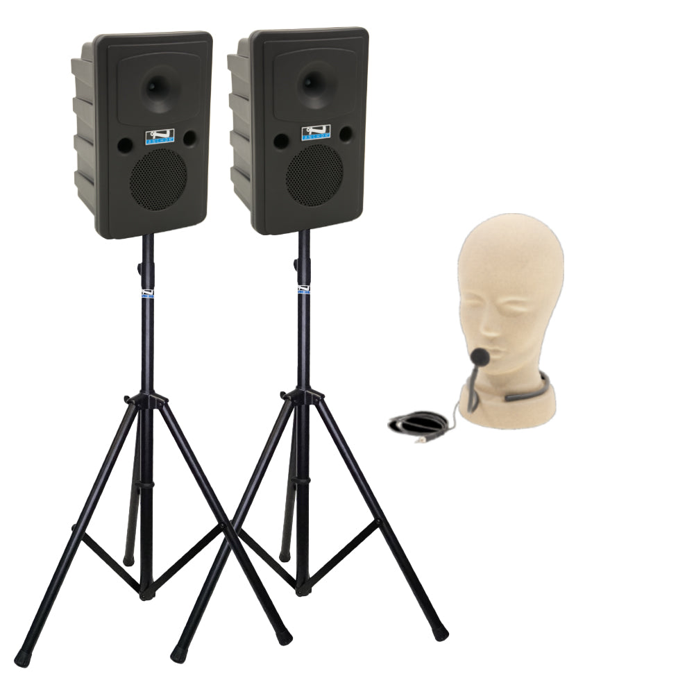 Anchor Audio Go Getter Pair (U2, COMP) - Portable Bluetooth Speakers with Wireless Microphone | Perfect for Outdoor Events, Parties & Presentations