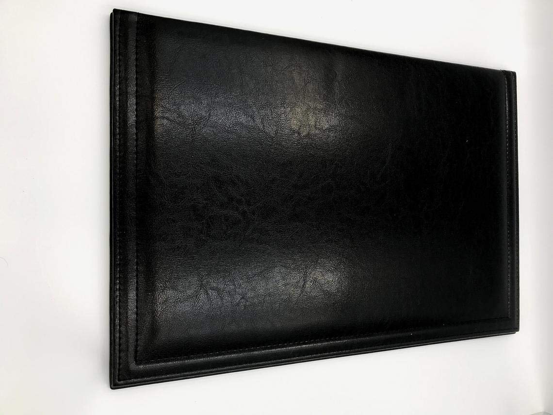 Premium 7-Piece Black Leather Desk Set - Elegant Office Organizer with Pen Holder, Letter Tray & Notepad | Perfect for Home & Office Workspace (WAUGRW1579)