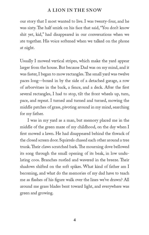 A Lion in the Snow: Essays on a Father's Journey Home - Inspirational Memoir for Parenting, Family Bonding & Personal Growth