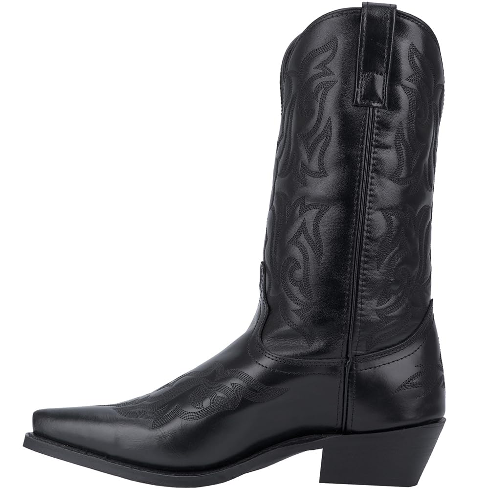 Laredo Men's Hawk Embroidered Snip Toe Casual Boots - Mid Calf Western Boots for Men, Black Cowboy Boots for Country Style & Outdoor Wear