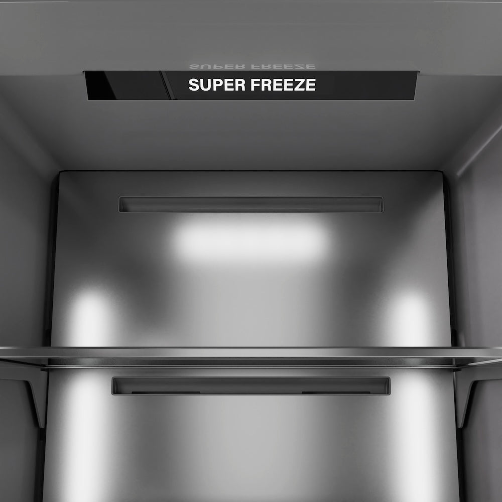 ZLINE Autograph Edition 18 Inch 8.6 Cu Ft Right Hinge Stainless Steel Column Freezer with Graphite Gray Interior & Matte Black Accents (RCFVRZ 30418 MB) - Perfect for Home Bars, Basements, and Commercial Kitchens