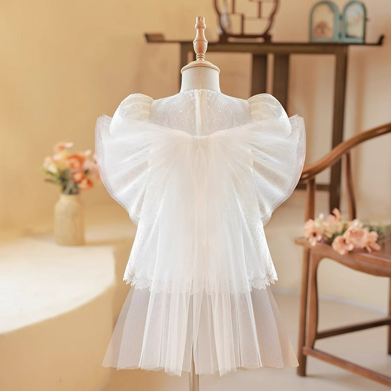 Baby Girl Baptism Dress - Toddler First Communion Dresses for Girls - White Lace Christening Gown - Birthday Party Dress for Special Occasions