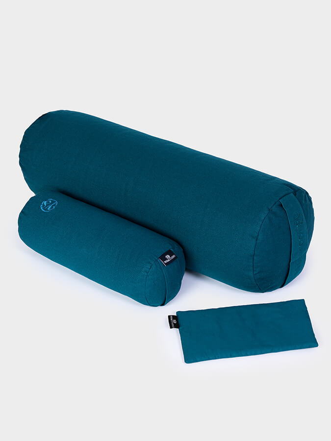 Organic Yoga Bolster & Eye Pillow Set for Meditation - Premium Comfort & Support for Yoga, Relaxation & Stress Relief - Perfect for Home Studio, Spa & Mindfulness Practice