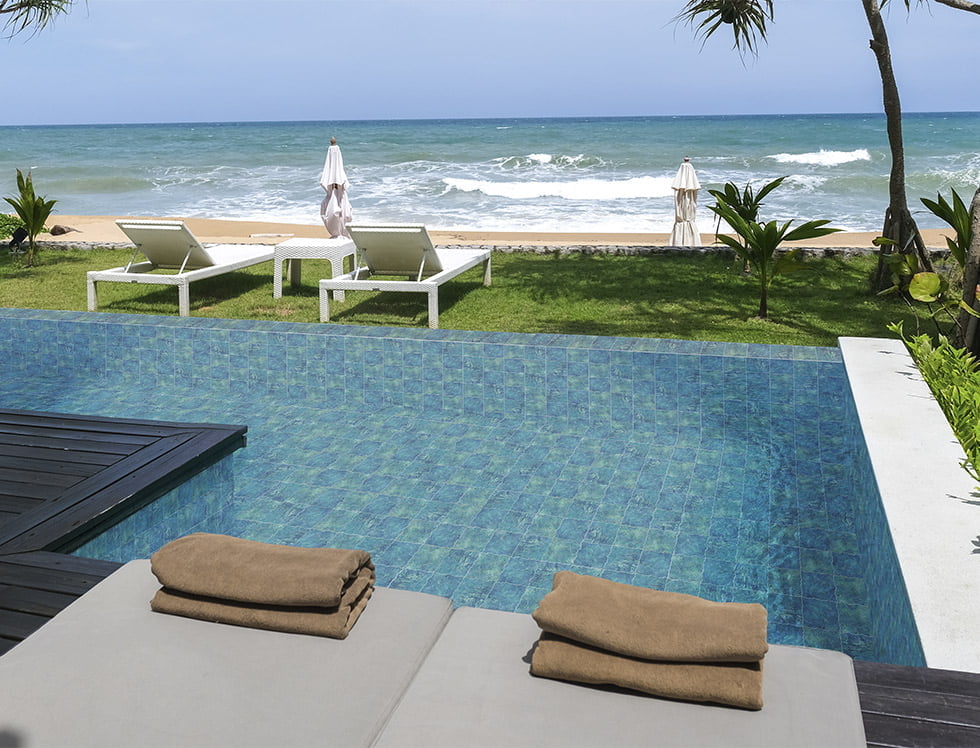 Atol Light Turquoise 6x6 Porcelain Pool Tile - Durable & Non-Slip Swimming Pool Mosaic for Backyard, Spa & Water Features