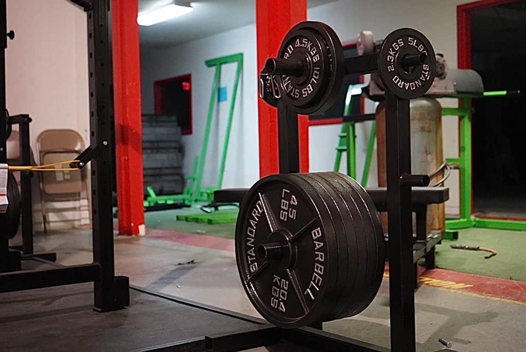 Olympic Barbell Weight Plates 2 Inch Hole - Solid Cast Iron Gym Plates 25LB, 35LB, 45LB Pair - Strength Training & Weightlifting Equipment for Bodybuilding, Powerlifting, CrossFit - Perfect for Home Gym & Commercial Fitness Centers